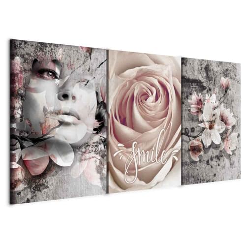 Postertech® Premium Poster Set | 4 Bilder als stilvolle Wanddeko | 4X DIN A4 | Girly Set Coco Lippe Bücher in weiss rosa pink (Ohne Bilderrahmen) 4 murando - Bilder Abstrakt 120x60 cm Vlies Leinwandbild 3 tlg Kunstdruck modern Wandbilder XXL Wanddekoration Design Wand Bild - Blumen Rose Magnolien Frau b-C-0341-b-e