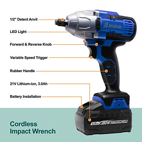 Kinswood 20V Max 2200RPM 480Nm 1/2
