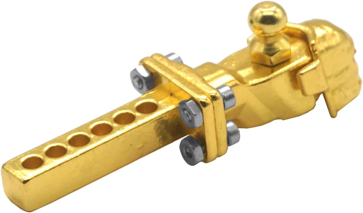 Share Goo Metal Tow Trailer Hook Drop Hitch Receiver Compatible with Traxxas TRX-4 90046 90047 SCX10 RC4WD D90 1/10 RC Crawler Car Rear Bumper Hook (Golden)
