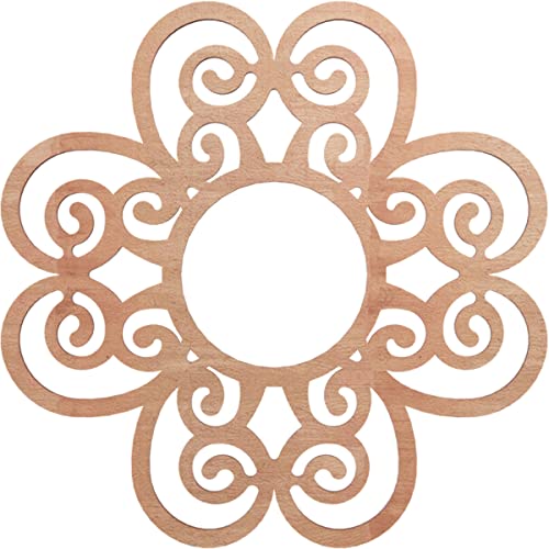 Ekena Millwork 18" OD x 6 1/8" ID x 1/4" T Cohen Wood Fretwork Pierced Ceiling Medallion, Cherry