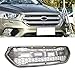 HZTWFC Griglia Del Paraurti Anteriore Da Corsa Griglia Superiore LED Grill Raptor Sport Stile Con Maglia A Nido D'ape Colore Grigio Per Ford Escape Kuga 2017 2018 2019