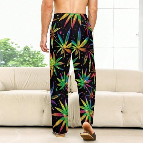 Colorful Weed Novelty Pajama Pant With Pockets Casual Sleep Lounge Pants For Men Women2
