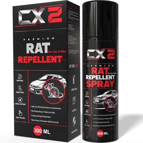 Image of CX2 Rat Repellent Spray for Cars 300ml Human Safe Rat Spray No Kill, Only Repels Rodent Repellent for Car Easy to Spray Nozzle 1st time in India FORMULATION 2X