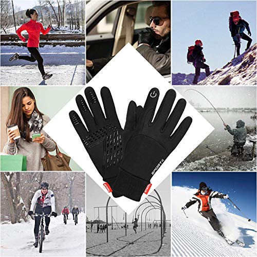 Cevapro Fahrradhandschuhe Warme Winterhandschuhe wasserdichte Touchscreenhandschuhe Winddichte Laufhandschuhe rutschfeste