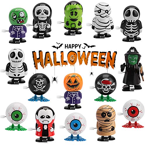 Dokeawo Halloween Wind Up Toys, 15 Pcs Halloween Toys Halloween Goody Bag Filler Novelty Jumping and Walking Toys Trick or Treat Bags Supply for Child Kids Party Favors - Thumbnail 4