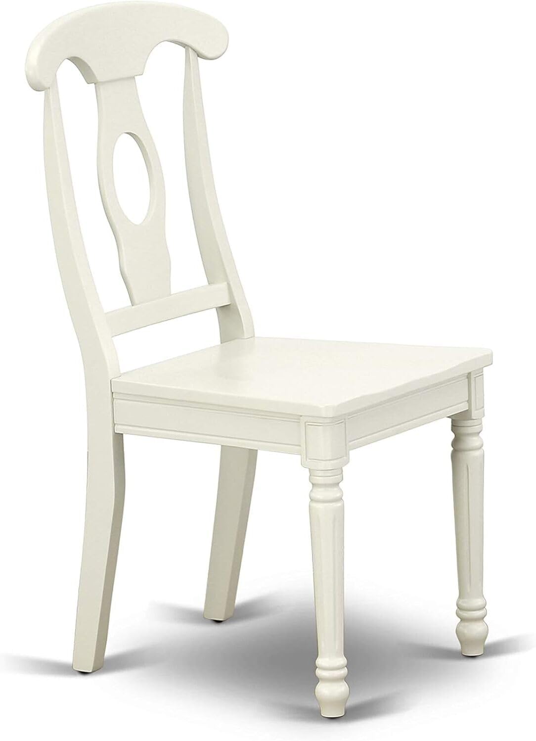HomeStock 5-Piece Round 42 Inch Table and 4 Panel Back Chairs, Linen White, 42" Round Table, 29.5" Height, Includes Dining Table & 4 Dining Chairs