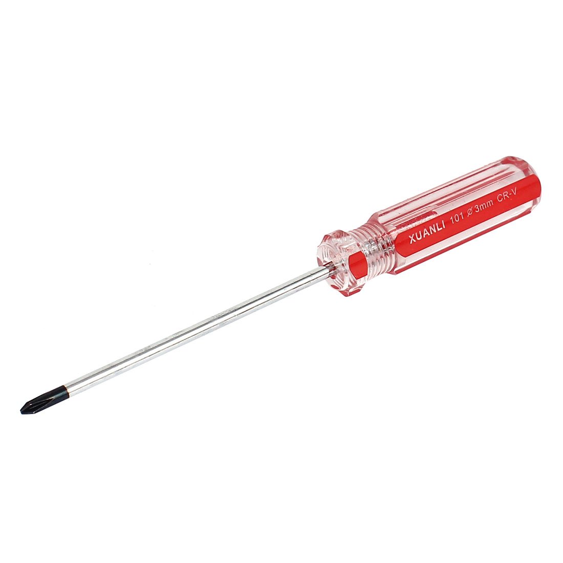 Sourcingmap 3mm Magnetic Tip Plastic Nonslip Grip Cross Head Phillips Screwdriver, Black,clear,silver