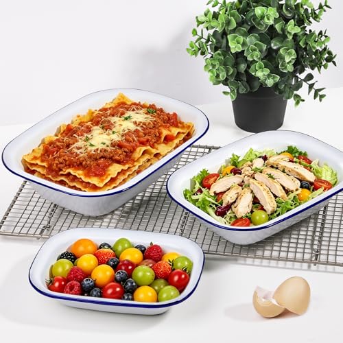 Posavasos esmaltados Webake blancos de 28 y 18 cm para mesas 5