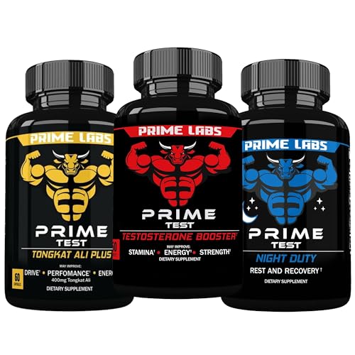 Prime Labs Kit de Suplementos para Homens com Tongkat Ali, 180 cápsulas