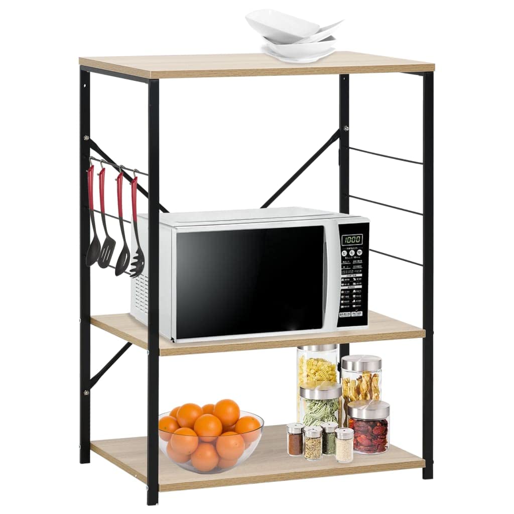 Generisch Mikrowellenregal Schwarz Eiche 60×39,6×79,5 cm Holzwerkstoff,Heim Garten,Küche Esszimmer,Küchenhelfer -utensilien,Küchenorganizer,Küchenutensilienhalter -ablagen-288235