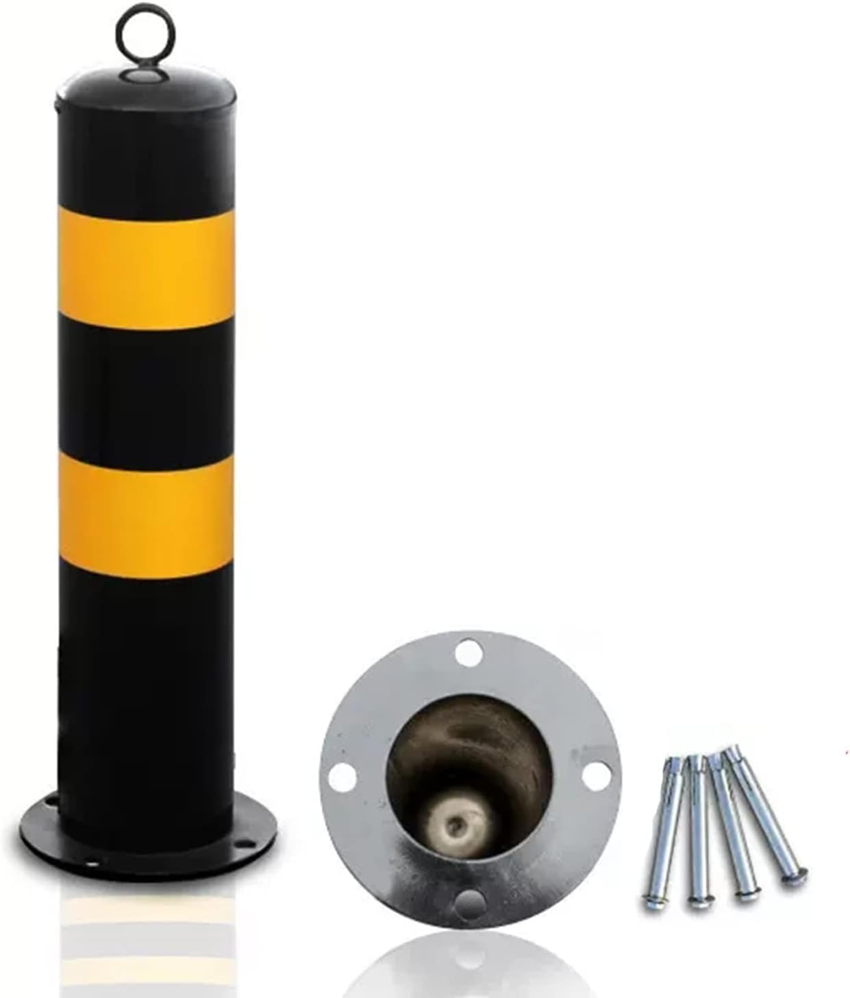WOTZOV Traffic Delineator Post Delineator Cone Metal Delineator Post Cones For Parking Lot,Removable Reflective Safety Barrier Pole For Crowd Control/Street Stanchion/Road Cones,2 Pack 55cm/21.6in