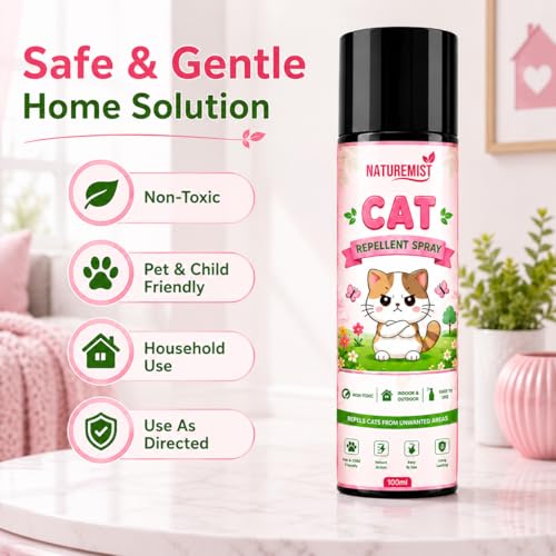 Image of Cat Repellent Spray, Cat Pee & Poop Deterrent for Outdoor Use | Protect Home Gates, Yards, Boundaries & Vehicles from Cat Urine, Feces & Scratches 100ml X 2