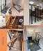 Glass Banister Railing Post Deck Balustrade System Indoor Square Stairway Balusters Railing Spindles Post, Heavy Duty Matte Black Iron Balustrade Pole for Platform Deck Porch, 27 29 31 33 35 37 39 41