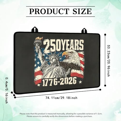 Image of Poceacles 4th of July Stove Top Cover Electric Glass Stove Top Mat Heat Resistant Non-slip Cooktop Protector Multipurpose Counter Top Protector Cover, Statue of Liberty Eagle American Flag