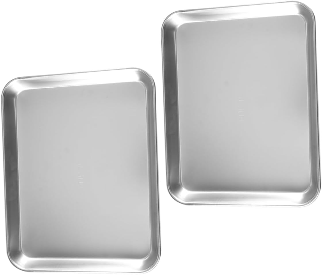 2pcs Flat Stainless Steel Tray for Instruments Material and Easy to Use for Dissection and Storage of