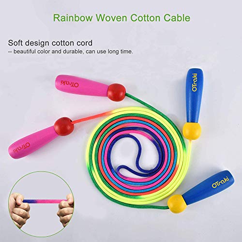 OTraki 2 Pack Skipping Rope Kids 8.2Ft/2.5M Jump rope Adjustable with Wooden Handle Jumping rope for Girls or Boys Children Skip Ropes 5+ Years for Exercise Fitness - Image 5