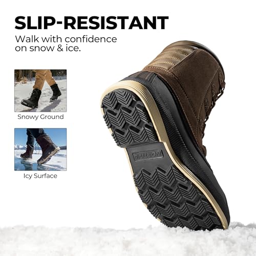 NORTIV 8 NORTIV 8 Men's Insulated Waterproof Work Winter Snow Boots 170390 M KHAKI/BROWN Size 6.5