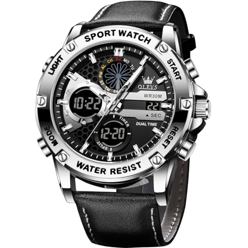 Image of OLEVS Men Watches Fashion Date Gift Chronograph Watch for Men Large Business Digital Calendar Waterproof Mens Wrist Watch
