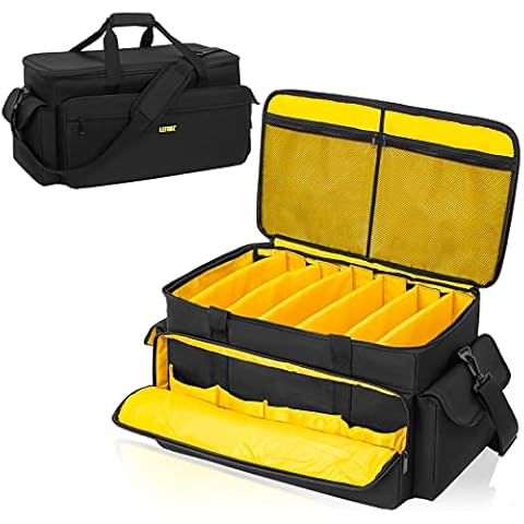 LEFOR·Z Large DJ Equipment Gig Bag Cable File Organizer Bag with Detachable Dividers and Padded Bottom,Travel Music Bag for Professional DJ Gear,Sound Equipment, Musical Instrument and Accessories Cover