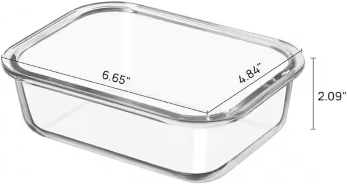 Set of 5 22 oz. Glass Food Storage Containers with Lids NH37562