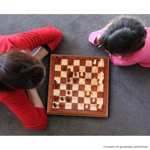 AMEROUS Juego de Ajedrez Magnético de Madera 15'' Plegable miniatura 7