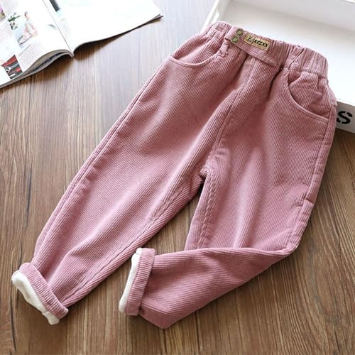 Boys Girls Fleece Lined Corduroy Pants Causal Sweatpants for Toddler Kids Winter Thick Warm Pants with Pockets2
