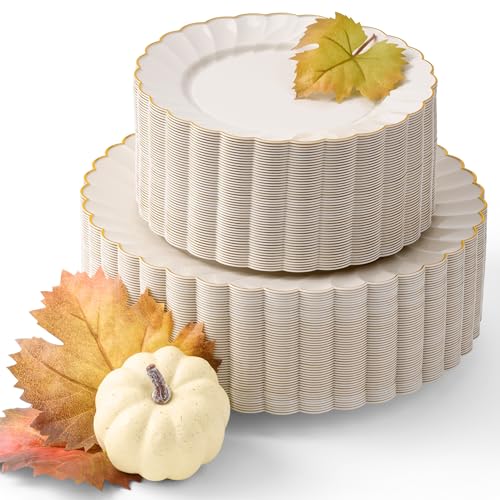By Madee HEAVYWEIGHT 100 Pc Thanksgiving Plastic Plates for Party ...