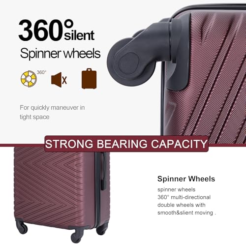 Image of Travelhouse 4-Piece Hardside Luggage Set with Spinner Wheels & TSA Lock | Lightweight ABS hardside set: 16 inch personal item + 20 inch carry-on + 24 inch + 28 inch checked