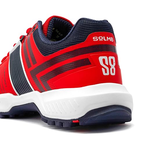 Image of SOLM8 S8 Cricket Shoes with Rubber Spikes - Performance Cleats for Men on Outdoor Turf /Grass, Featuring Wide Toe, Speed-Fit Lacing and New Gel Cushioned Insole