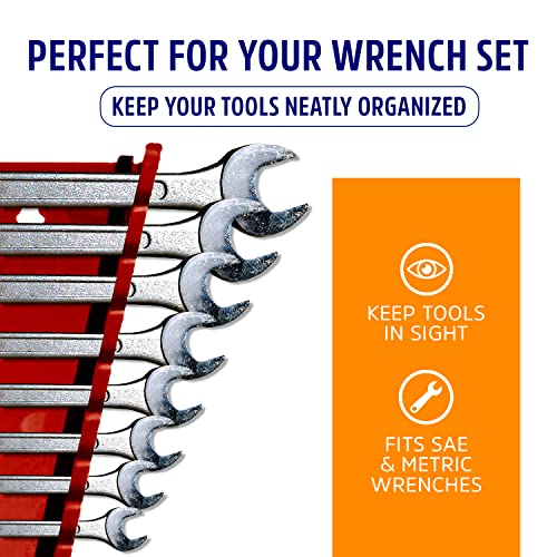 Protoco 4041 Reverse Wrench Rack, 15 Piece, Magnetic, Tool Organizer For Tool Box, Tool Cart Or Wall Mounted, Green #TOP3