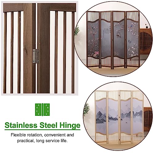 Raumteiler Trennwand Paravent-Raumteiler 4 Paneele, Rustikaler Chinesischer Stil Temporäre Sichtschutzwand Für Ankleidezimmer/ Teehaus/ Schlafsaal, Mit Abnehmbarer Basis ( Color : Style B , Size : 4 P