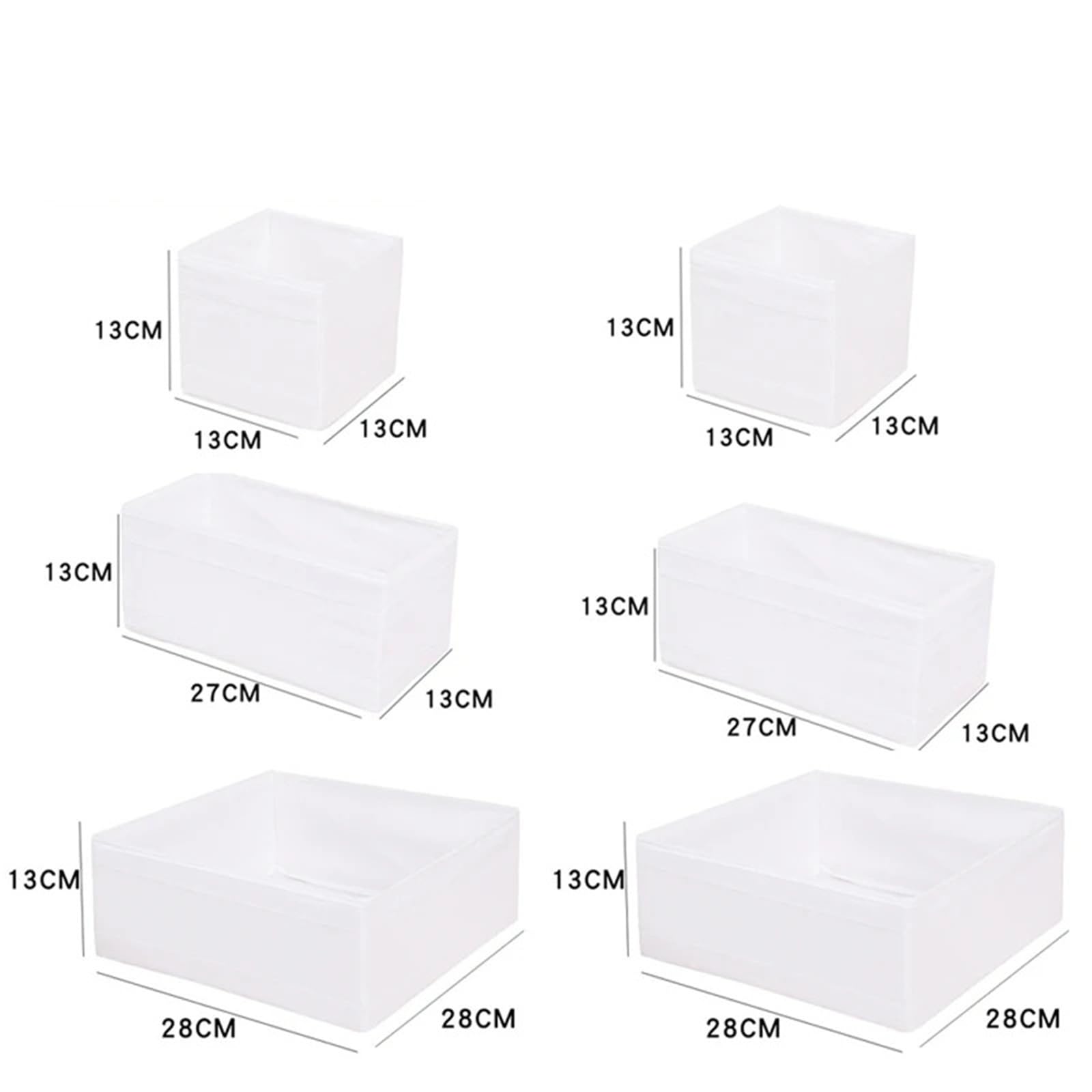 Caja organizadora de ropa, cajones con compartimentos for armario, ropa interior plegable, contenedores de almacenamiento for calcetines, 3/6 Uds.(6PCS Gray Set)