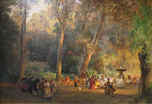 Toile murale abstraite Villa Torlonia Oswald Achenbach impression haute définition