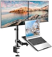 HUANUO Dual Monitor and Laptop Mount for Max 27" Monitor and 17" Laptop, 22 lbs Capacity per Arm,...