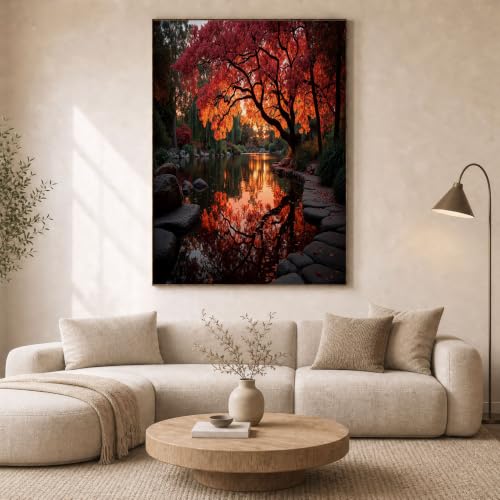 Impression sur toile haut de gamme érables rouges 80x120 cm GLCWARM