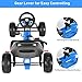 HONEY JOY Pedal Go Kart, 4-Wheel Off Road Pedal Car w/Handbrake & Clutch, 2-Position Adjustable Seat, Ride On Go Cart for Kids, Gift for Boys Girls(Blue)