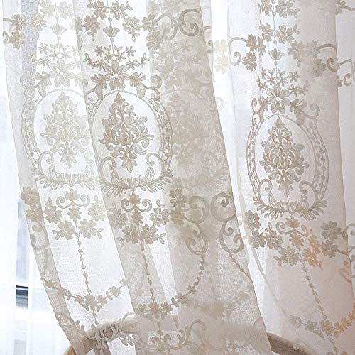 Rideau voilage transparent occultant vis-à-vis en tulle blanc à crochets