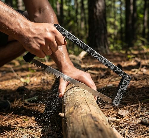 Nova Comm RidgeSaw-12, Camping Folding Hand Saw - Essential Bushcraft Survival Tools for Camping, Fishing, Hiking Hunting, Gardening tool with Compact Carrying Case (Black)