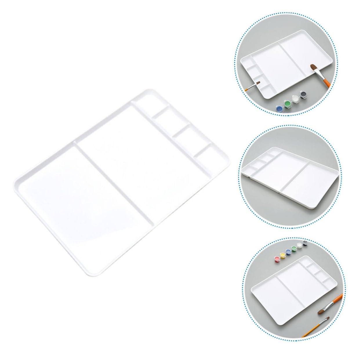 WEKAMOS Paleta de Colores de Superficie Lisa y Resistente de Pintura Plástica Bandeja de Mezcla de Plástico Adecuada para Pintores y Estudiantes