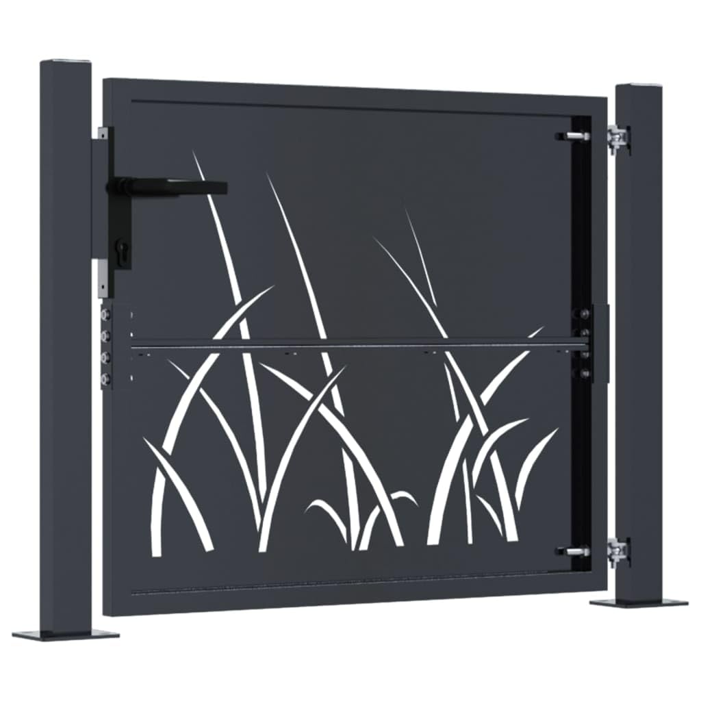 Myheimly Gartentor Stahl 105 x 105 cm abschließbar Gras-Design