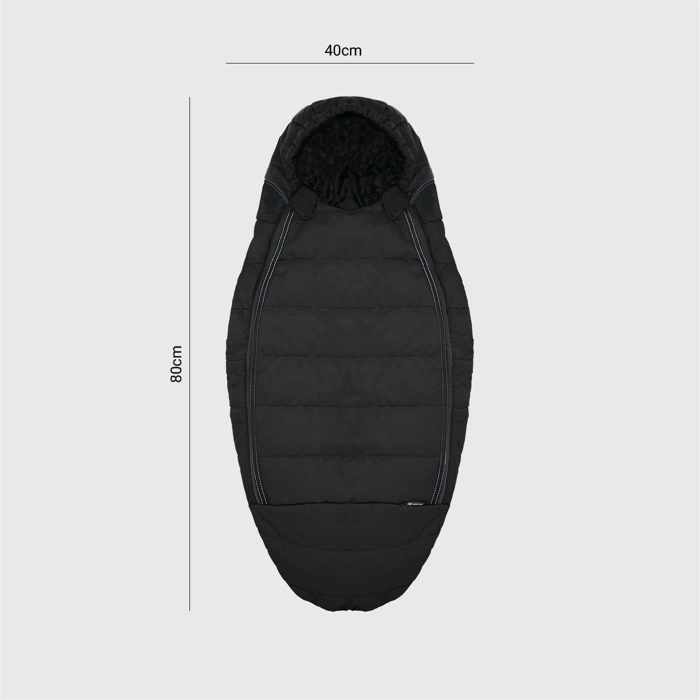 DOOLITTLE Gnome mini100, sacco termico universale ovetto e carrozzina, 100 grammi, black edition