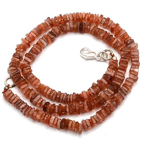 Collier en pierre de soleil naturelle, perles Heishi d'exception LKBEADS 4.5mm