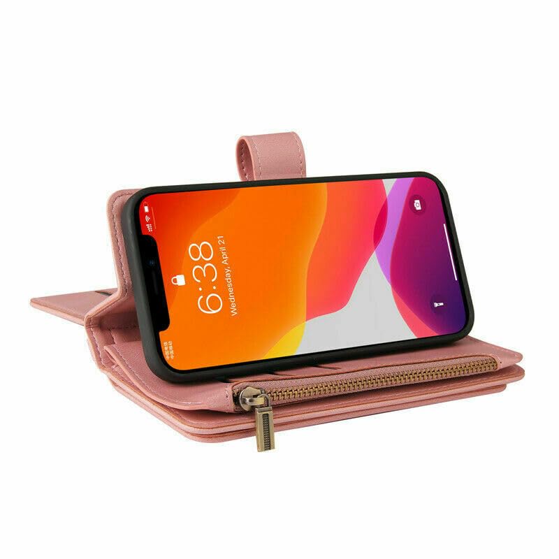 Étui pour iPhone et Note 10 Lite rouge antichoc à rabat magnétique robuste