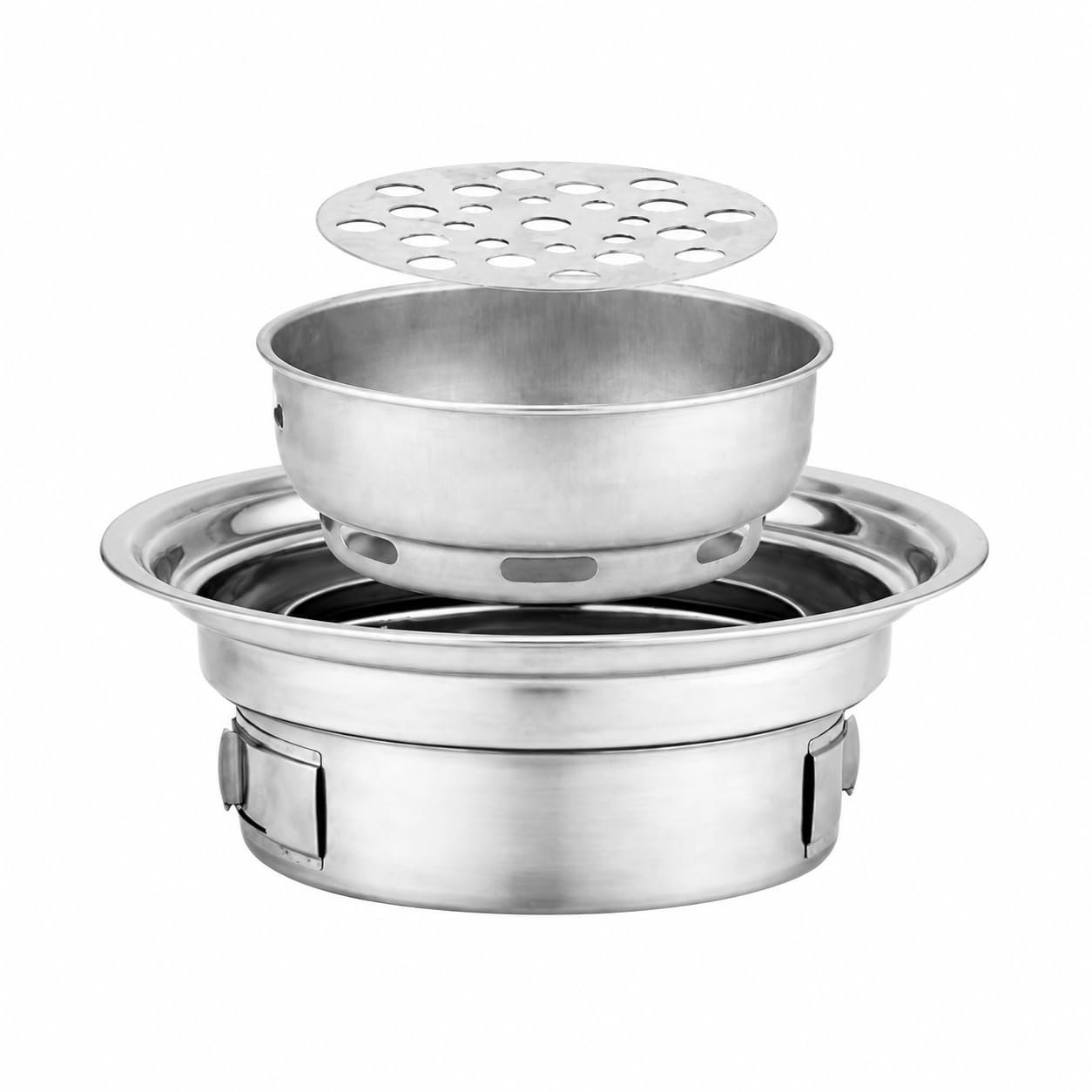 Barbacoa Carbón Portátil, Parrilla Acero Inoxidable Camping, Mini Barbacoa Humareda, Estufa Té Exterior, 40cm