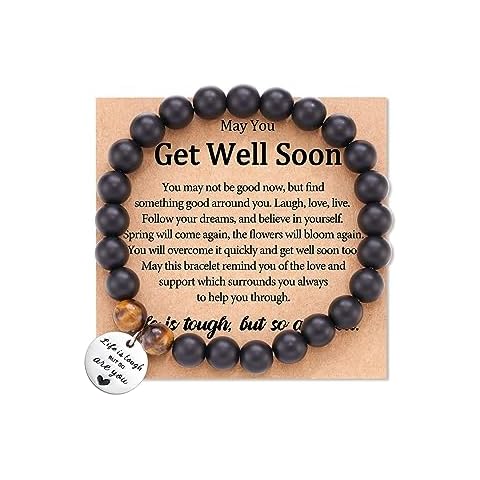 72ore Stocking Stuffers Holiday Outfits for Women 2024 Get Well Soon Gifts for Women Natural Stone Bracelets Life Is Tough But So Are You Bracelet Inspirational Gifts Encouragement Gifts Cover