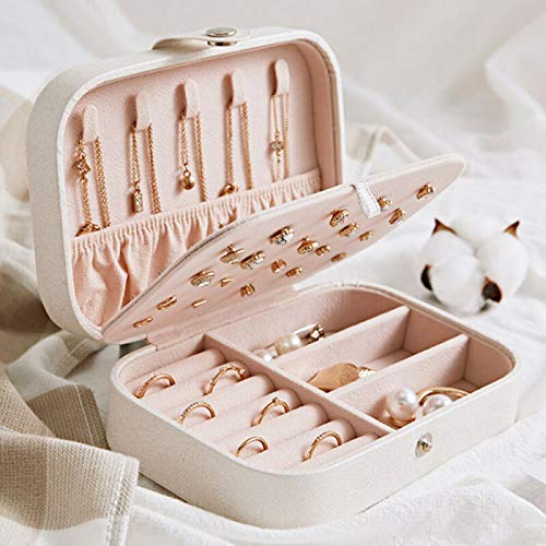 Universal Bijoux Organisateur Afficher Les Bijoux de Voyage Boîtes Boîtes de Bijoux Portables Boîte à Bijoux en Cuir Zielfer (Color : Pink)