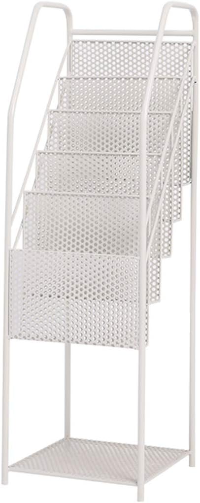 Brochure Stand Magazine Holder Rack Floor,Company Corporate Propaganda Rack,Office Magazine and Newspaper Rack, Studio Information Display Rack (Color : White, Size : 31 * 31 * 96cm)