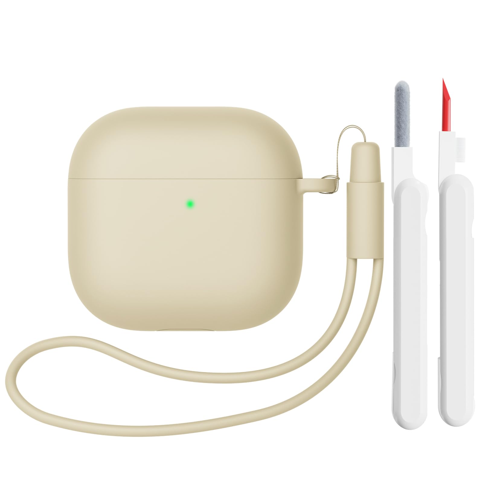 Mocarheri Funda de Silicona Compatible con AirPods 4.ª Generación con Kit de Limpiador, Fundas Protectora de Silicona para AirPods de 4 Generacion 2024, LED Visible Frontal, Negro — view 24