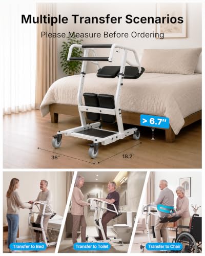 Image of PERLECARE Sit to Stand Lift for Elderly with Safety Belt and Casters