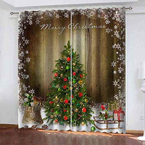 Rideau occultant Noël 200x160cm isolant thermique phonique pour salon - 2